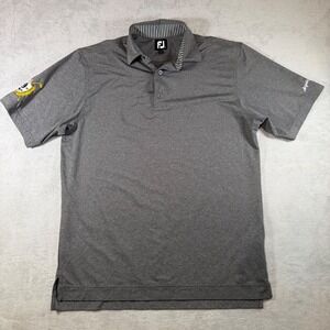 FootJoy Gray Golf Polo Mens Large‎ Black 9 Cup Racine WI Performance Shirt